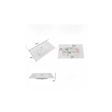 Mobile bagno sospeso azzurro opaco 80 cm con cassetti - Gaper