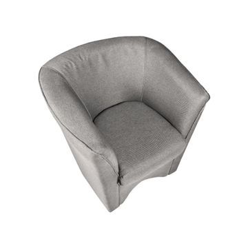 Poltrona a pozzetto rivestimento in tessuto colore grigio chiaro - Tago