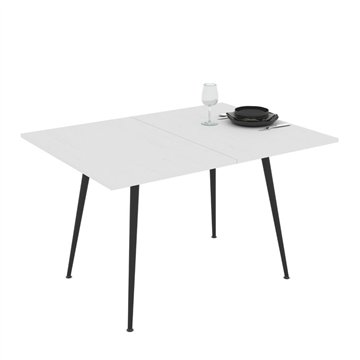 Tavolo allungabile e girevole bianco Lilis 90x60x75H