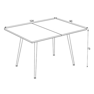 Tavolo allungabile e girevole bianco Lilis 90x60x75H