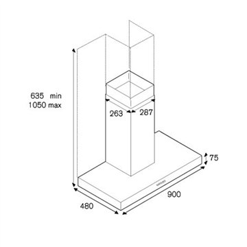Cappa aspirante a parete Bertazzoni K90TUXXA  90 cm. 3 velocità inox classe A