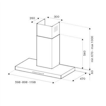 Cappa parete Bertazzoni KT90MAS1NEB 90 cm. nero opaco classe B