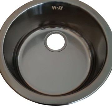 Lavello incasso monovasca rotondo acciaio nero  43.7x43.7 - Smeg