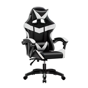 Poltrona Gaming colore nero bianco PVC - Comfort e Design