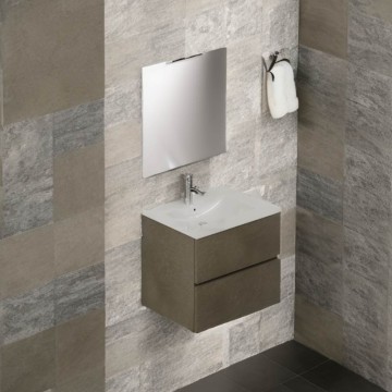 Mobile bagno sospeso 61 cm argilla con specchio - Corus