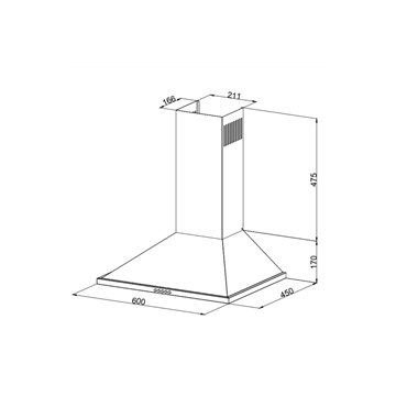 Cappa a piramide moderna 60 cm in inox - Samet Eolo 60