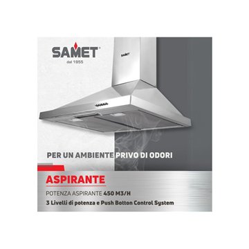 Cappa a piramide moderna 60 cm in inox - Samet Eolo 60