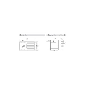 Lavello a incasso 86x50 cm destro - Samet - Acquista Online