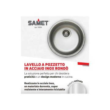 Lavello Rotondo Rondo' Ø43,5 cm Lucido - Toscohome