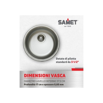 Lavello Rotondo Rondo' Ø43,5 cm Lucido - Toscohome