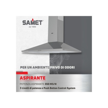 Cappa piramide inox 90 cm, luce LED | ToscoHome