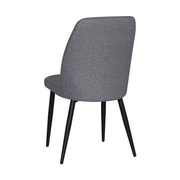 Sedia Vika in tessuto grigio con trama geometrica e piedi neri - Eleganza e comfort