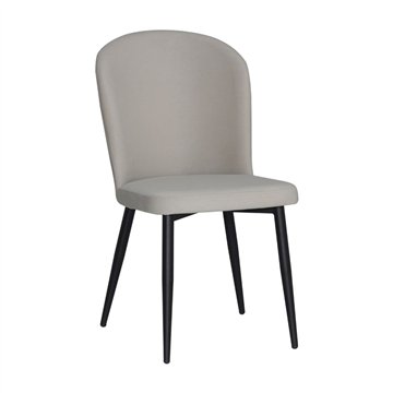 Sedia Barka in tessuto grigio con piedi neri - Comfort morbido e design