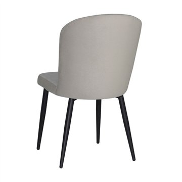 Sedia Barka in tessuto grigio con piedi neri - Comfort morbido e design