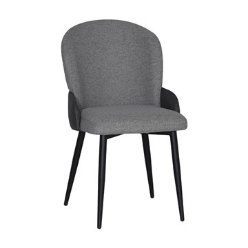 Sedia imbottita Simo in tessuto grigio chiaro con dettaglio in nabuk antracite - Comfort e stile sofisticato