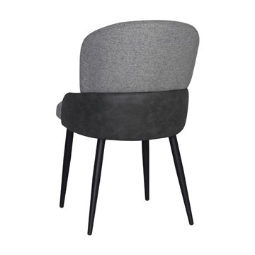 Sedia imbottita Simo in tessuto grigio chiaro con dettaglio in nabuk antracite - Comfort e stile sofisticato