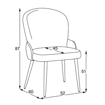 Sedia imbottita Simo in tessuto grigio chiaro con dettaglio in nabuk antracite - Comfort e stile sofisticato