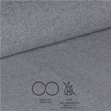 Sedia imbottita Simo in tessuto grigio chiaro con dettaglio in nabuk antracite - Comfort e stile sofisticato