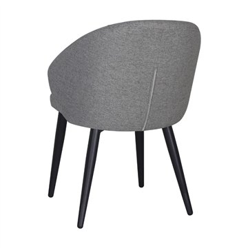 Sedia imbottita Patya in tessuto grigio cenere con gambe nere - Comfort essenziale e carattere moderno