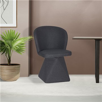 Sedia girevole Piyan in tessuto grigio scuro - Eleganza contemporanea