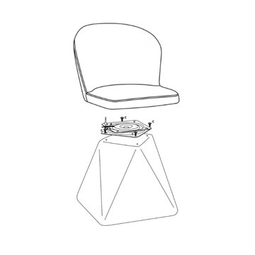 Sedia girevole Piyan in tessuto grigio scuro - Eleganza contemporanea