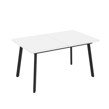 Tavolo allungabile piano colore bianco frassinato e gambe in metallo nero Lini 138x85x76h
