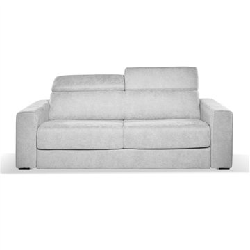 Divano letto 3 posti Crien tessuto Luna grigio chiaro 205x97x83H