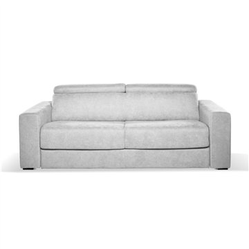Divano letto 3 posti Crien tessuto Luna grigio chiaro 205x97x83H