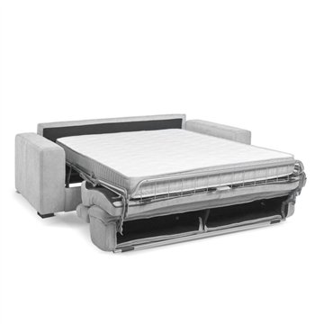 Divano letto 3 posti Crien tessuto Luna grigio chiaro 205x97x83H