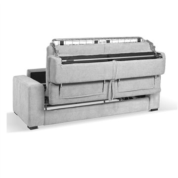 Divano letto 3 posti Crien tessuto Luna grigio chiaro 205x97x83H