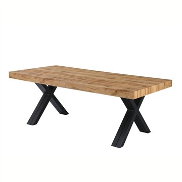Tavolo allungabile Dava con piano rovere e gambe in metallo nero 200x100x74H