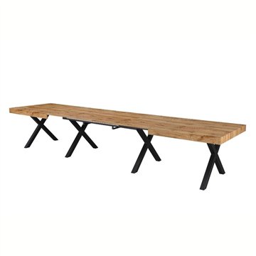Tavolo allungabile Dava con piano rovere e gambe in metallo nero 200x100x74H