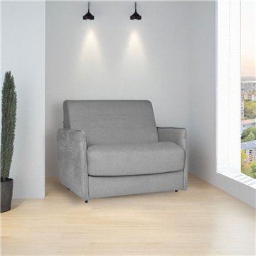 Poltrona letto Piri grigio con rete elettrosaldata e materasso - Il comfort che si apre al bisogno