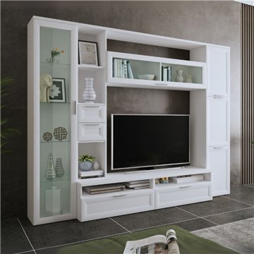 Parete attrezzata colore bianco Foresta 270x50x213H