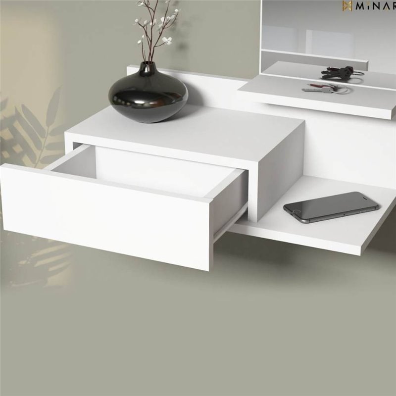 Mobile Ingresso Bianco Attaccapanni Entrata Moderno Con Due Ante Specchio  Cassettone E Due Ripiani IG8 : : Casa e cucina
