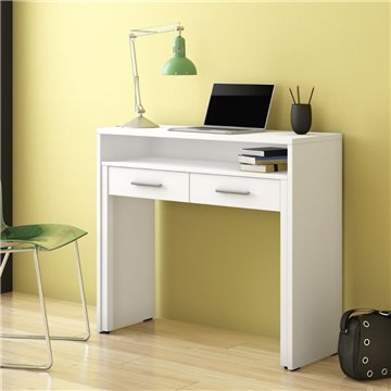Scrivania Consolle Scrivia bianco opaco con piano estraibile - Design Funzionale e Salvaspazio