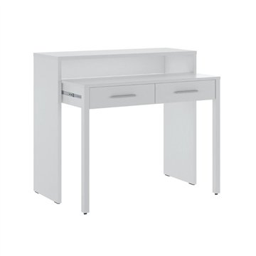 Scrivania Consolle Scrivia bianco opaco con piano estraibile - Design Funzionale e Salvaspazio