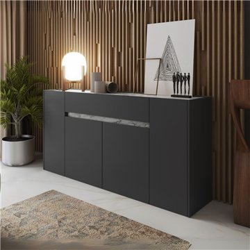 Madia Nordik 4 ante e 1 cassetto in antracite e bianco 170x39.6x85H - Stile e funzionalità