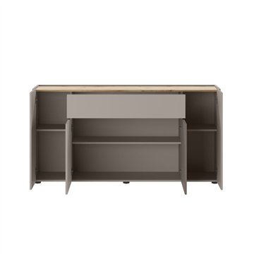 Madia Nordik 4 ante e 1 cassetto in grigio congo e rovere wotan 170x39.6x85H - Stile e funzionalità