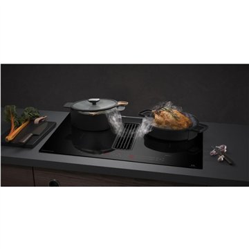 Piano cottura induzione con cappa integrata Master Kitchen MKHI804FHEDBK 4 zone classe A