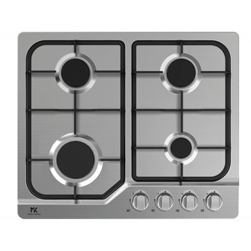 Piano cottura 4 fuochi acciaio inox Master Kitchen MKHG 6401F E XS con griglie in ferro smaltate