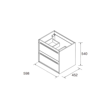 Mobile Bagno Sospeso 60 cm Rovere con Lavabo - Aegis