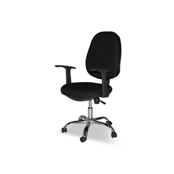 Poltrona da ufficio tessuto nero e base cromata - CR415
