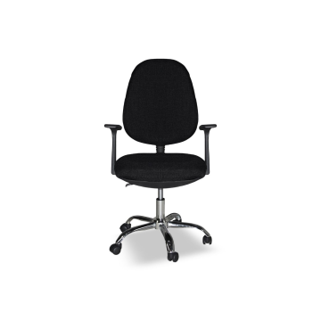 Poltrona da ufficio tessuto nero e base cromata - CR415