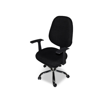 Poltrona da ufficio tessuto nero e base cromata - CR415