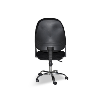 Poltrona da ufficio tessuto nero e base cromata - CR415