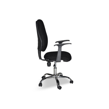 Poltrona da ufficio tessuto nero e base cromata - CR415