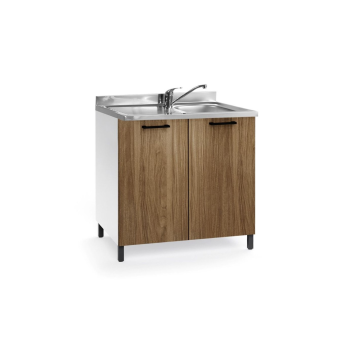 Mobile sottolavello noce con lavello incluso 80x50 cm - Toscohome