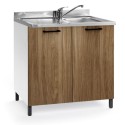 Mobile sottolavello noce con lavello incluso 80x50 cm - Toscohome