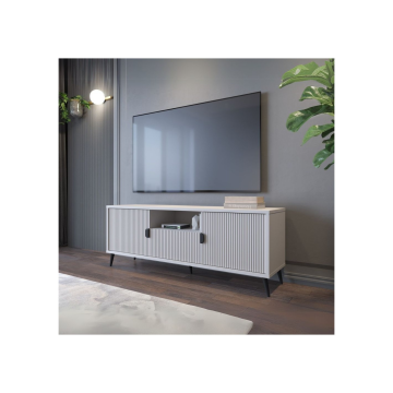 Mobile porta TV 2 ante cannettate cashmere opaco 153,4 cm